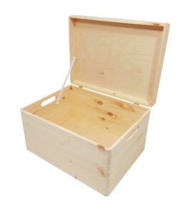 Playwood houten opbergkist met klep blank