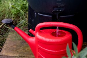 Red Watering Can And Water Butt