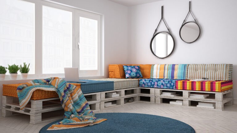 Diy Pallet Couch Sofa, Scandinavian White Living, Interior Desig
