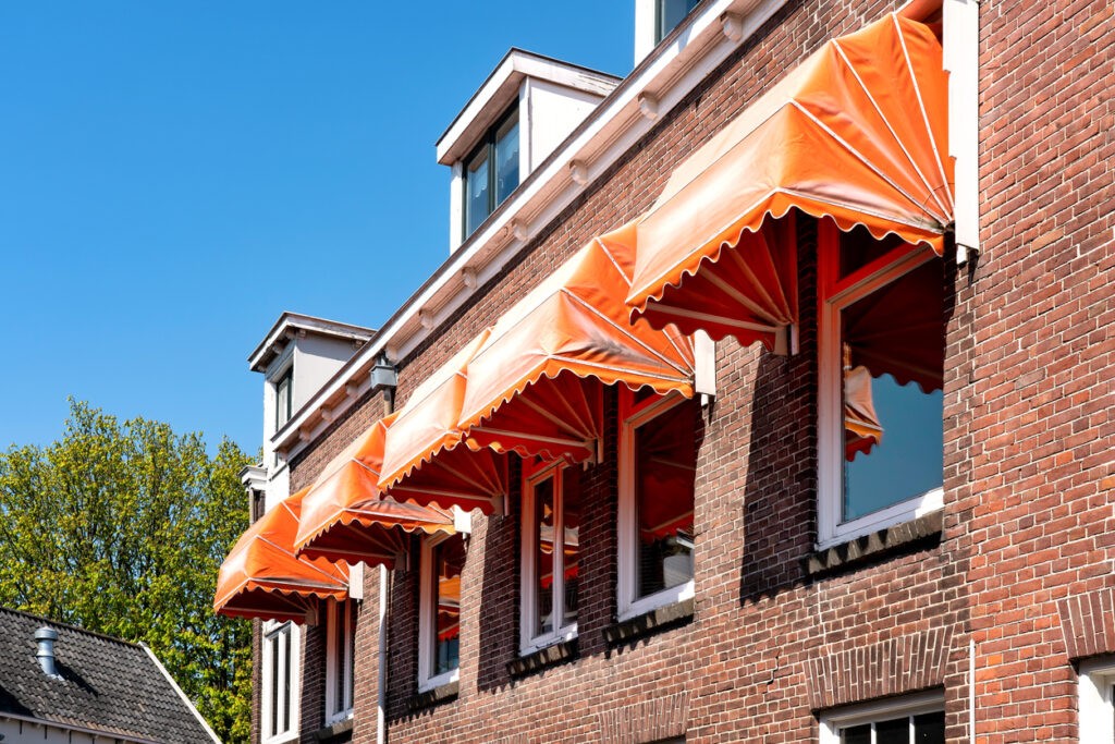 Orange Basket Awnings Over The Windows