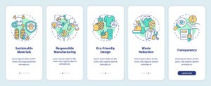 Walkthrough Sustainable Fashion With Colorful Line Icons Concept